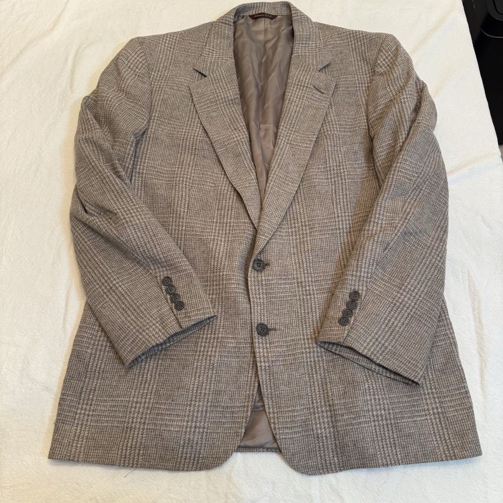 Vintage J&F for Nordstrom Men Plaid Blazer Jacket Tailored USA Wool Sport